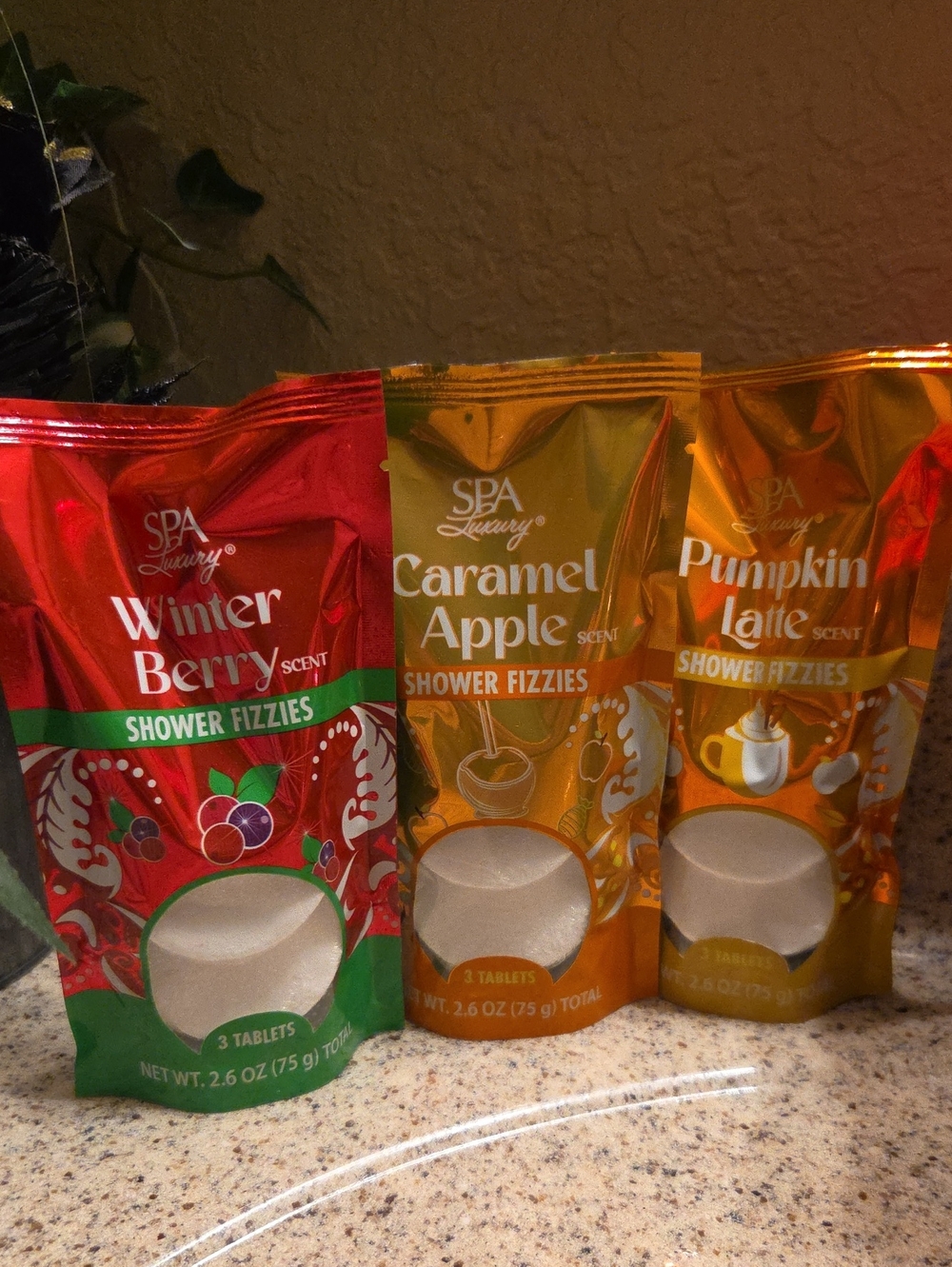 Three packs of Shower Fizzies